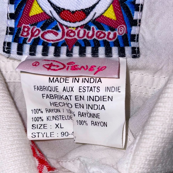 JouJou Disney Mickey Mouse XL Shirt  button up  Beaded Embrioidered Vintage - Picture 16 of 16